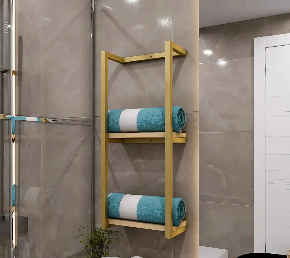 2-Tier Bathroom Shelf, Towel Storage for Bathroom
