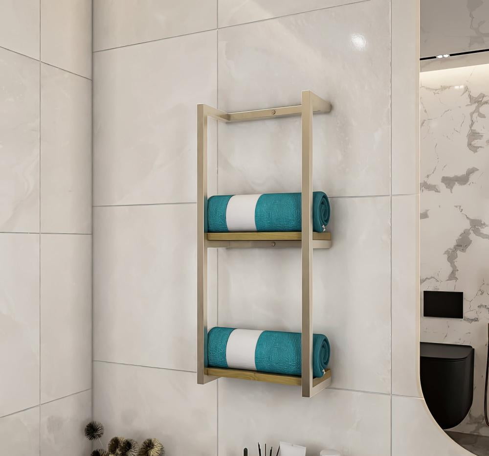 2-Tier Bathroom Shelf, Towel Storage for Bathroom
